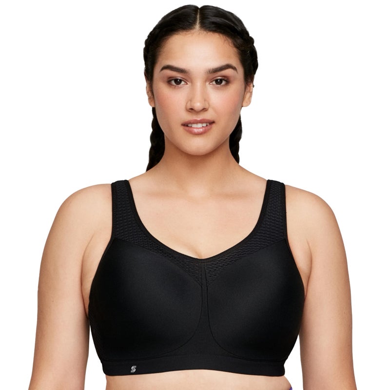 Glamorise Full Figure Plus Size High Impact Wonderwire Sports Bra Underwire #9066 Black - Image 5